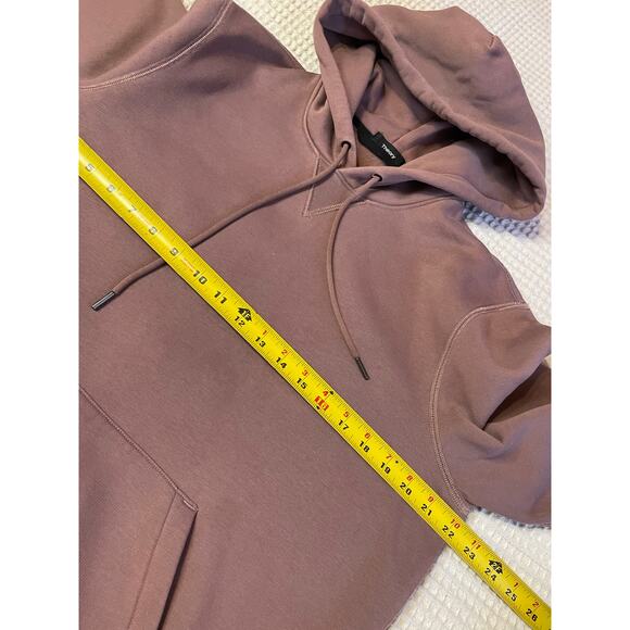 Theory Men’s Purple Pullover Essential Cozy Hoodie W/ Kangaroo Pocket Medium - Picture 7 of 11